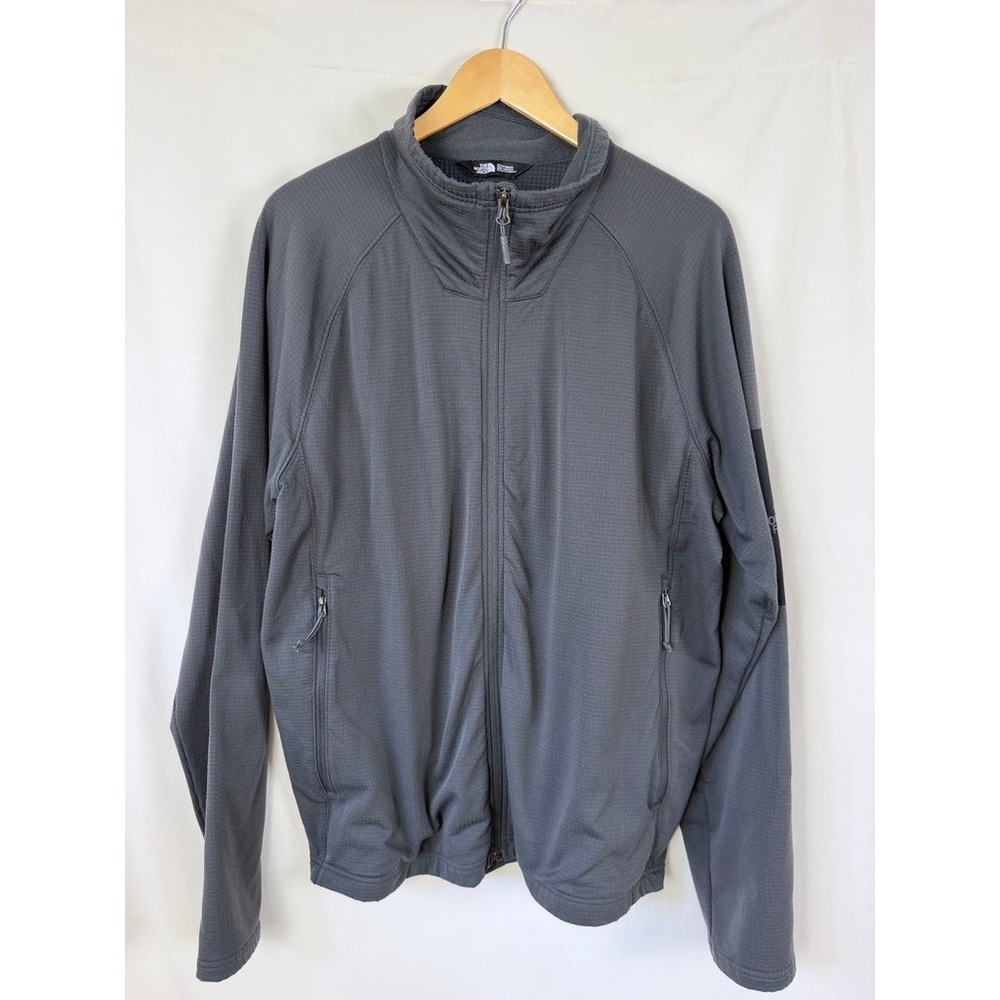 The North Face Mountain Peaks Full Zip Grid Fleece Jacket Size XL Grey